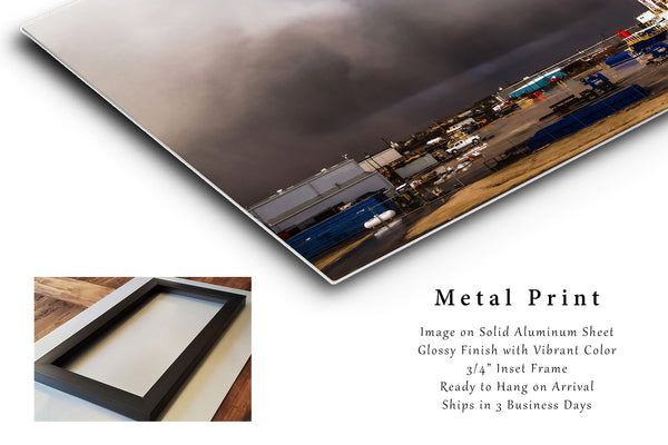 Metal Print | Drilling Rig Photo | Oklahoma Artwork | Oilfield Wall Art | Oil and Gas Photography | Storm Decor
