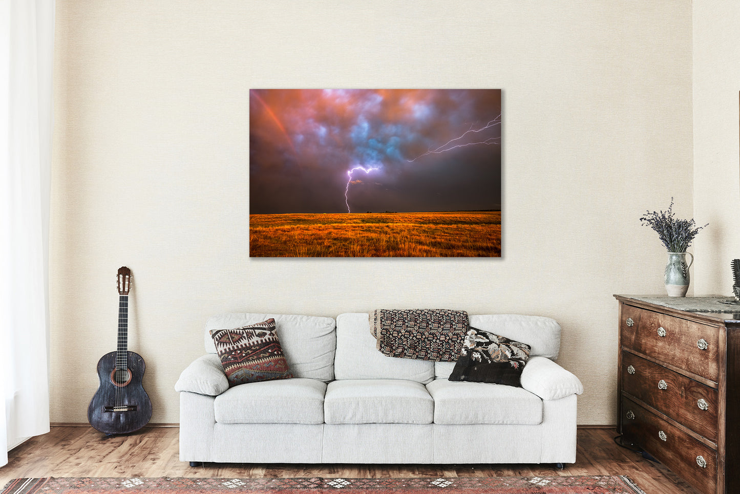 Canvas Wall Art | Lightning Bolt Picture | Storm Gallery Wrap | Oklahoma Photography | Nature Decor