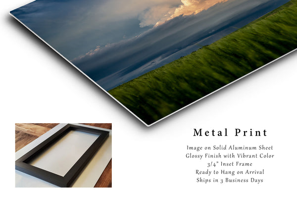 Metal Print | Supercell Thunderstorm Over Wheat Field at Sunset Photo | Kansas Artwork | Great Plains Wall Art | Storm Photography | Nature Decor