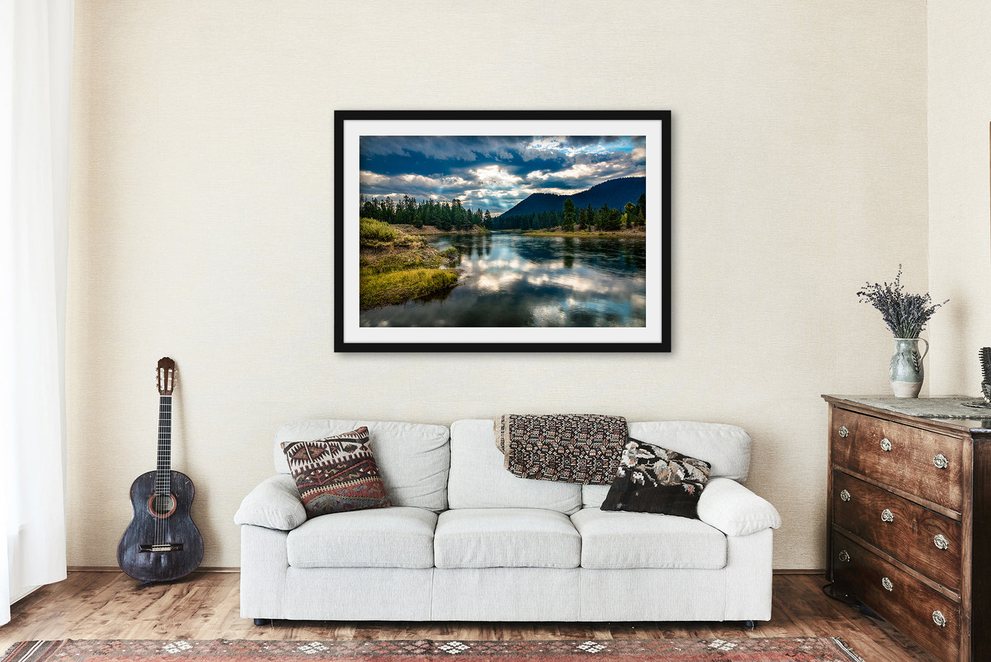 Framed and Matted Print - Picture of Snake River on Autumn Morning in Grand Teton National Park Wyoming - Western Wall Art Photo Decor