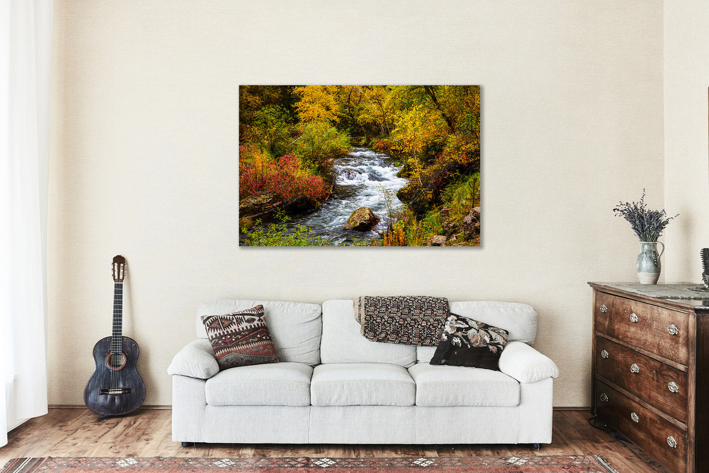 Spearfish Canyon Canvas | Creek in Fall Color Gallery Wrap | South Dakota Photography | Black Hills Wall Art | Nature Decor | Ready to Hang