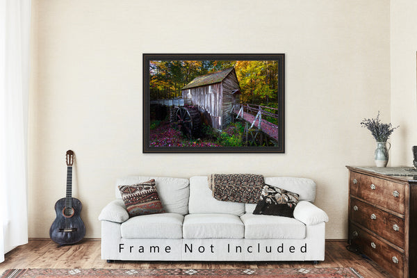 Country Photo Print | John Cable Mill Picture | Tennessee Wall Art | Cades Cove Photography | Autumn Photo | Great Smoky Mountains Decor
