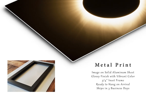 Celestial Metal Print | Total Solar Eclipse Photo | Sun and Moon Photography | Nebraska Picture | Outer Space Decor