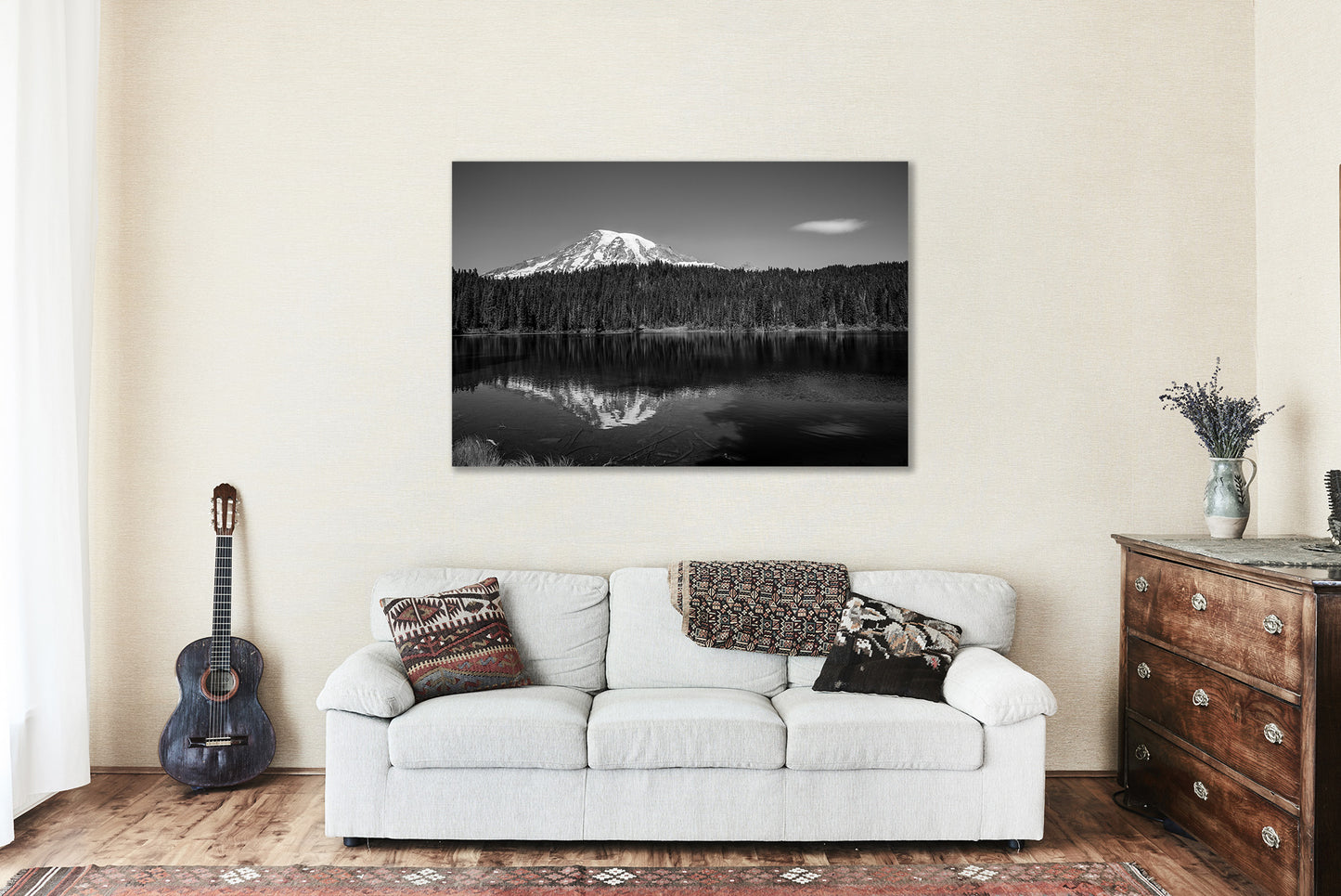 Pacific Northwest Metal Print | Mount Rainier Photo | Black and White Landscape Photography | Washington Picture | Nature Decor