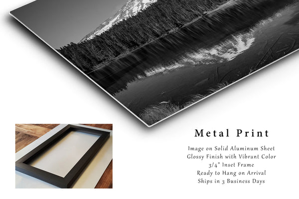 Pacific Northwest Metal Print | Mount Rainier Photo | Black and White Landscape Photography | Washington Picture | Nature Decor