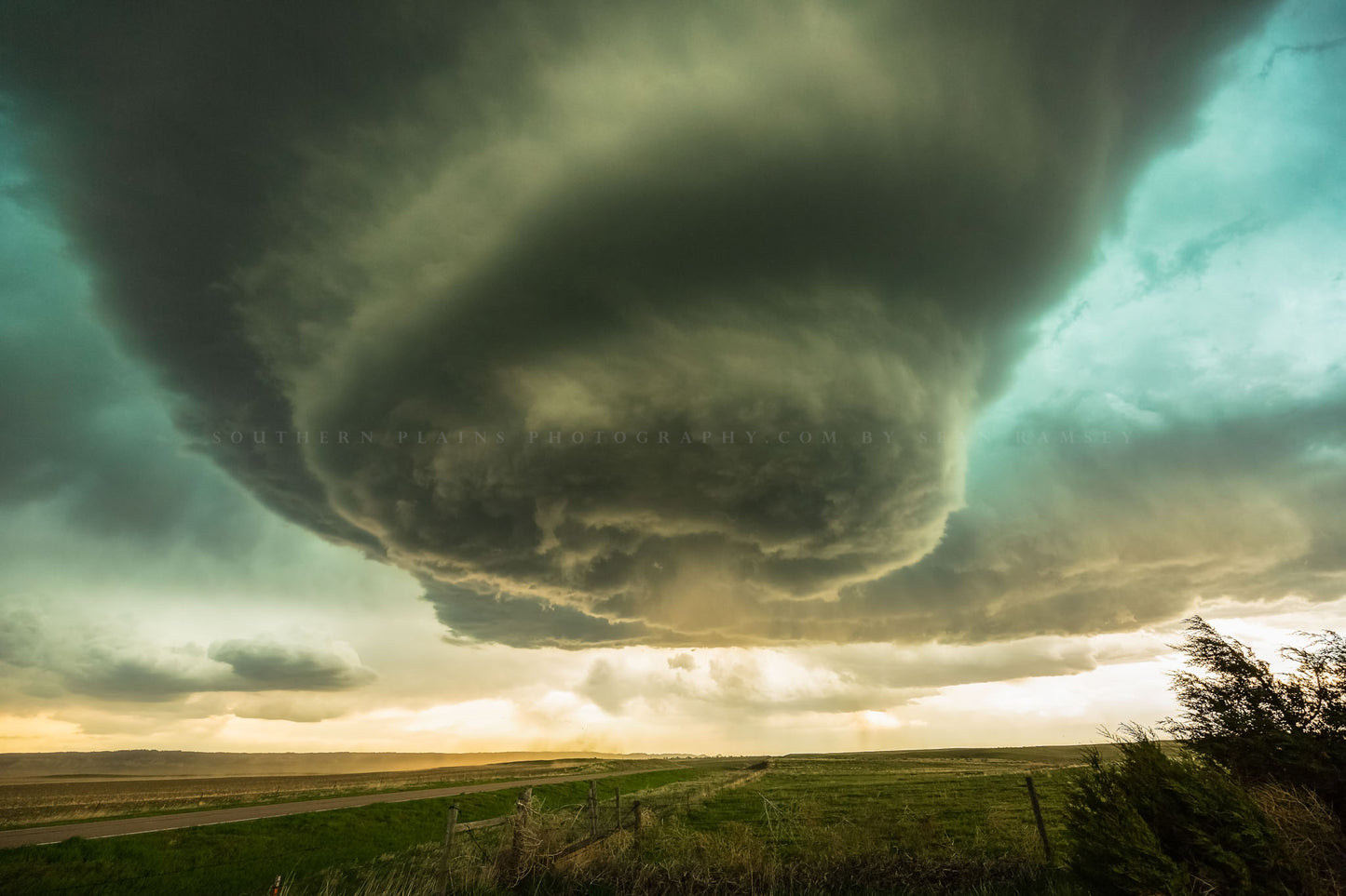 Storm photography print of a beehive shaped mesocyclone thunderstorm over the open plains of the Nebraska panhandle by Sean Ramsey of Southern Plains Photography.
