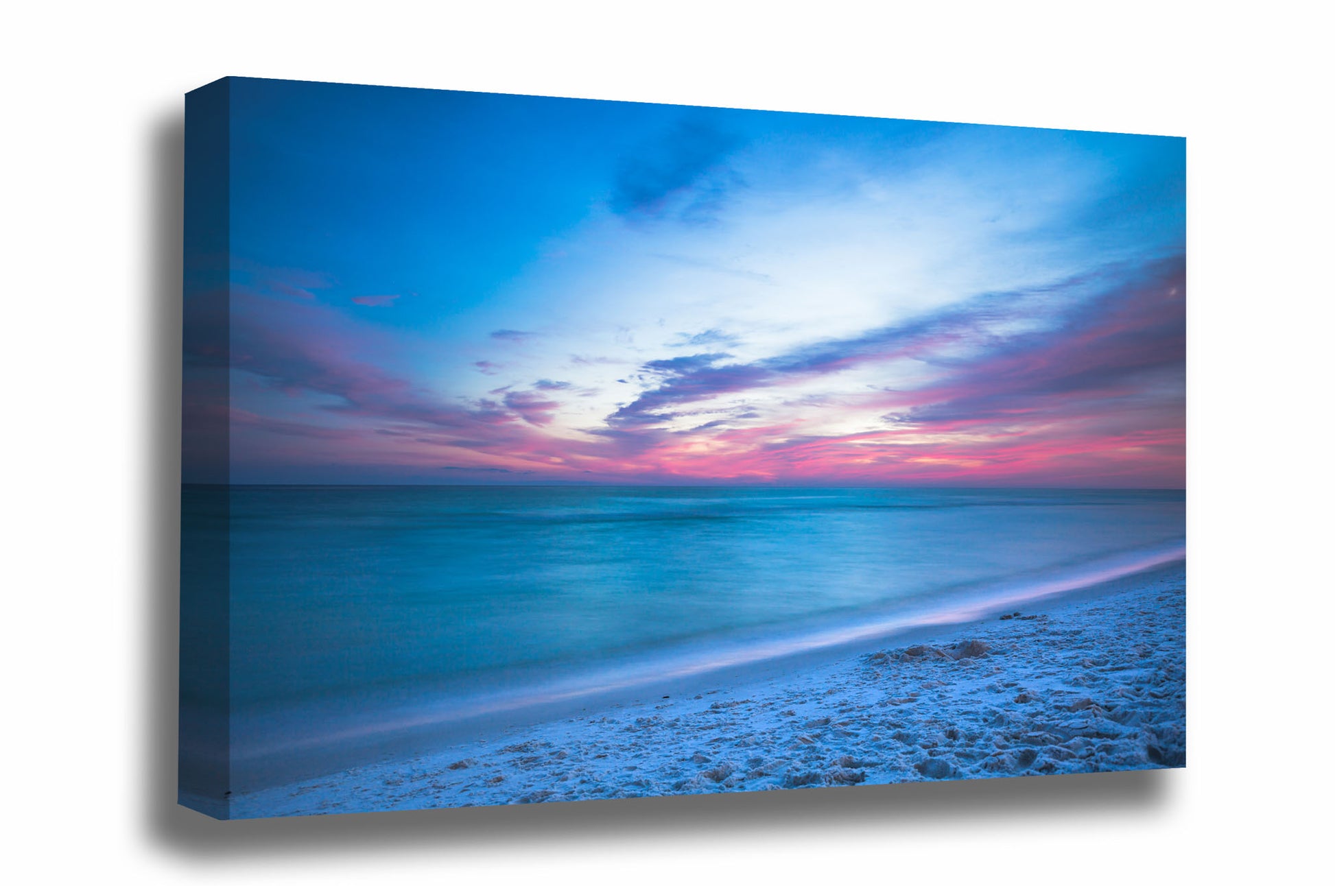 Coastal canvas wall art of a scenic sunset over the Emerald Coast along a beach near Destin, Florida by Sean Ramsey of Southern Plains Photography.