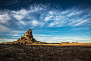 Southwestern landscape photography print of Agathla Peak towering over the desert landscape near Kayenta, Arizona by Sean Ramsey of Southern Plains Photography.